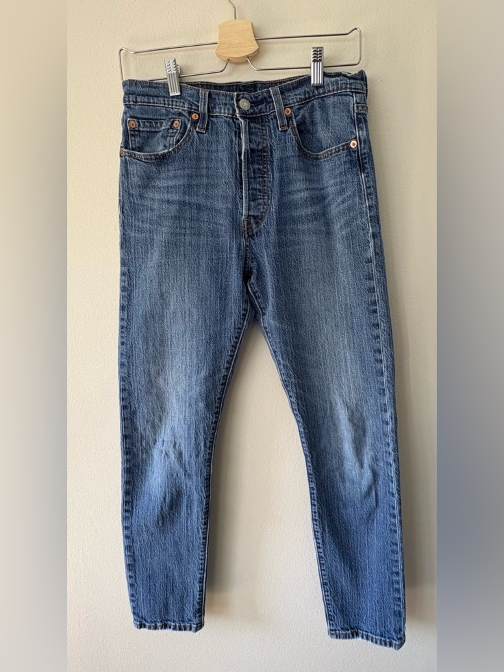 Levi’s 501 Premium Skinny Jeans W28 High Rise Button Fly Medium Wash